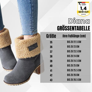 DIANA - ergonomische Komfort-Winterstiefel mit dickem Absatz für Damen